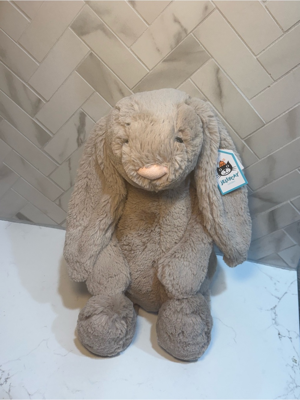 New Authentic Jellycat LARGE Beige Bashful Bunny Original Plush Toy 14" Tall